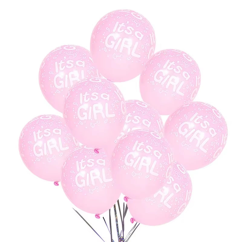 Baby Shower Balloons Its a Boy It'S a Girl Balloons Gender Reveal Birthday Party Decorations Helium Ballon 10Pcs/Lot 12Inch