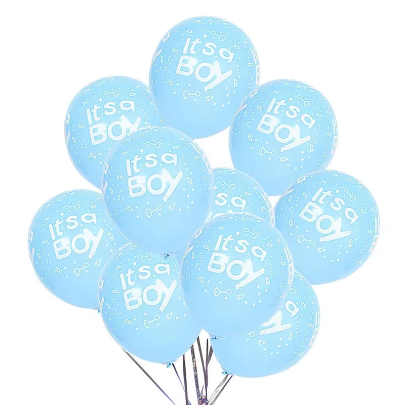 Baby Shower Balloons Its a Boy It'S a Girl Balloons Gender Reveal Birthday Party Decorations Helium Ballon 10Pcs/Lot 12Inch